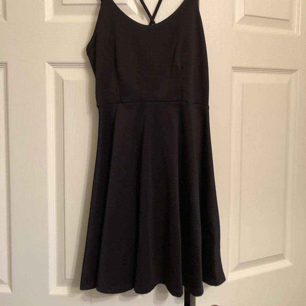 black cross back party dress